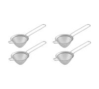 Xnuiasqe 4Pcs Stainless Steel Tea Strainer Small Conical Cone Mesh Strainer for Cocktails Coffee Juice Tea, Silver