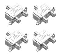 Xnuiasqe 4X Digital 2 Way Coaxial Cable Splitter 5-2400MHz, RG6 Compatible, Work with Analog/Digital TV Connections and Internet