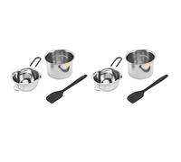 Xnuiasqe 4X Double Boiler Pot Set Stainless Steel Melting Pot with Silicone Spatula for Melting Chocolate,Soap,Wax,Candle Making