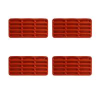 Xnuiasqe 4X Tiramisu Finger Biscuit Silicone Mould,15 Cavities Cereal Bars Baking Mould,Chocolate Bar Mold