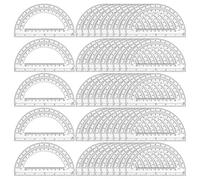 Xnuiasqe 50 Pack Plastic Protractor, 6 Inch Clear Protractor for Geometry, School,