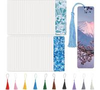 Xnuiasqe 50 Pcs Metal Sublimation Bookmarks Double Sided, 6"X1.5" Sublimation Bookmark Blank Bulk Aluminum Sublimation Blanks