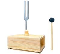 Xnuiasqe 528Hz Tuning Fork with Resonance Box Wooden Speaker Silver & Wood Color Perfect for SPA Aromatherapy, Resonance Teaching