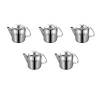 Xnuiasqe 5X Stainless Steel Teapot 20 Oz Spill-Proof Metal Teapot with Short Straight Spout Cold Water Jug Coffee Kettle