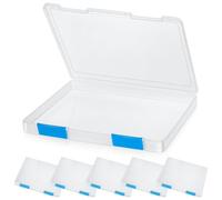 Xnuiasqe 6 Pcs Clear A4 File Box Document Plastic Storage Box Case Board Containers Magazine Protector File Holder with Buckle Easy to Use