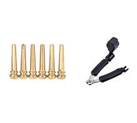 Xnuiasqe 6 Pieces Brass Folk Acoustic Guitar Bridge Pin Peg Nail Metal with Black Multifunction Guitar String Winder