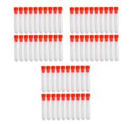 Xnuiasqe 60 Pcs Non-Completed Plastic Test Tubes Lab Test Tool with Screw Cap Transparent, 12 X 60mm