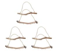 Xnuiasqe 6Pcs Natural Driftwood Decorative Branches Farmhouse Home Wall Hanging Decor Hanging Jewelry Organizers with 5 Hooks