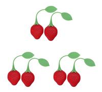 Xnuiasqe 6Pcs Silicone Tea Infuser Ball Pass Filter Tea Infuser Strainer Spoon Strawberry Variety