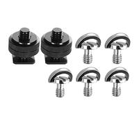 Xnuiasqe 7 Pcs for DSLR Camera 1/4 Inch Adapter:5 Pcs Quick Release Plate Mounting Screw D-Ring D Shaft QR Screw Adapter & 2 Pcs 20 Hot Shoe Mount Adapter Tripod Screw to Flash Hot Shoe