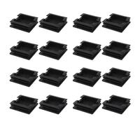 Xnuiasqe 75mm X 75mm Plastic Square Caps Tube Pipe Inserts End Blanking 16 Pcs