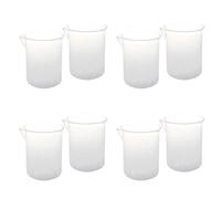 Xnuiasqe 8 Pcs 50 Ml Laboratory Plastic Water Liquid Measuring Cup Transparent