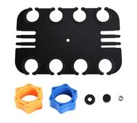 Xnuiasqe 8 Slot Microphone Holder Tray 3/8" Threaded Microphone Organizer Display Holder with Anti-Slip Ring