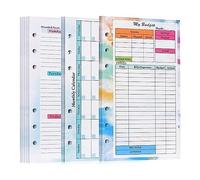 Xnuiasqe 82 Sheets A6 Budget Planner Refill Notepad Monthly Weekly Planner Notepad 6 Hole for A6 Binder Cover Save A
