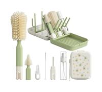 Xnuiasqe Baby Bottle Brush Set with Drying Rack, Portable Cleaning Kit, Silicone Cleaner for Newborn Essentials