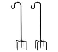 Xnuiasqe Bird Feeder Pole, Heavy Duty Shepherds Hooks for Outdoor with 5 Prong Base, Adjustable Stand Hanger for Garden Plant