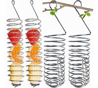 Xnuiasqe Bird Feeder Stainless Steel 4PCS Parrot Forager Hanging Food Container Basket for Vegetables Fruits Home