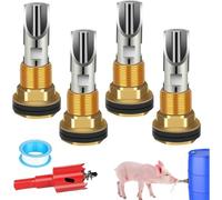 Xnuiasqe Brass Water Tank Connector Kit 4PCS Automatic for Pig Nipple Waterer Nipples with Drinking Accessories for Piglets Drinker