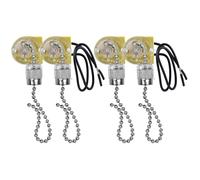 Xnuiasqe Ceiling Fan Light Switch ZE-109 Two-Wire Light Switch with Pull Cords for Ceiling Light Fans Lamps 4Pcs Silver