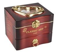 Xnuiasqe Classic Rotating Dancer Piano Music Box Clockwork Plastic Jewelry Box Hand Crank Music Mechanism Red