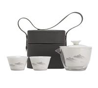 Xnuiasqe Complete Brewing Kit with Teapot Cups Portable Jade Tea Set Compact Travel Tea Ware Outdoor Camping Use Gift B