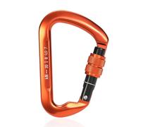 Xnuiasqe D-Shaped Auto Lock Carabiner 30kN Heavy Duty Locking Carabiner RockLock Screwgate or Twistlock Carabiner Orange