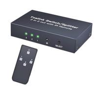 Xnuiasqe Digital Fiber Optic Audio Distributor/Switcher 3 in 2 Out with IR Infrared Remote Control 3x2 Fiber Optic Switcher