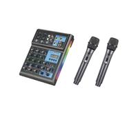 Xnuiasqe DJ Mixing Console Four Channel Mixer with Bluetooth 48V Power Monitor Karaoke System Type-C Input Audio