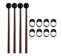 Xnuiasqe Drum Mallets 4 Pcs Steel Tongue Drum Mallets 8 Inch Glockenspiel Sticks Drum Stick Mallet and 8 Finger Sleeves, Knocking Finger Picks