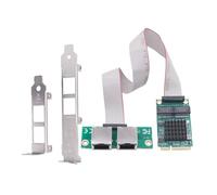 Xnuiasqe Dual Port RJ45 Gigabit Ethernet Mini PCIE Network Adapter I350-AM2 2 Port Wired for Server Network Card Integrated Type