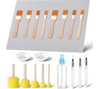 Xnuiasqe Foam Brushes, Decoupage Brushes, Water Pens, Glue Container Bowl, Bottle, 20 Pack Decoupage Tool,Silicone Table Mat