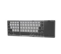 Xnuiasqe Foldable Bluetooth Keyboard with Touchpad Office Mini Wireless Keyboard Storage Three Systems Universal for Tablet & Laptop Rechargeable Full Size Ultra Slim Pocket Folding Keyboard A