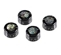 Xnuiasqe For LP Style Electric Guitar Parts- Volume Tone Control Knob Set of 4 Pieces Featuring Abalone Finish Round Design Guitar Knobs