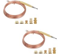 Xnuiasqe For Stove Universal Thermocouple Kit 2PCS, Fireplace Replacement Kit with 5 Adaptors for Stove Fireplace A