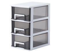 Xnuiasqe Four-Layer Drawer Type Storage Box, Transparent Black White, Ideal for Home 3 Drawer