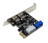 Xnuiasqe Front 20-Pin Interface PCIe to Dual-Port USB 3.0 Adapter Card for Desktop Computers with Integrated VL805 Chipset