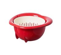 Xnuiasqe Fruit Bowl Strainer Drain Basket Kitchen Storage Stands Upright Prevents Water Accumulation. Red