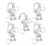 Xnuiasqe Halyard Shackle 316 Stainless Steel 5PCS Swivel Snap Clevis Quick Release Spring Hook for Boat Rigging Climbing