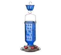 Xnuiasqe Hanging Bird Feeder Hummingbird Feeder with 6 Feeding Ports Ant Moat for Outdoor Use Blue