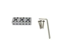 Xnuiasqe Headless Electric Guitar Electric Guitar String Retainer 6-String Brass Locking Nut Headless Guitar Saddle Guitar String Retainer String Retainer Saddle Silver