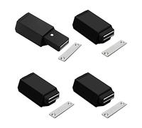 Xnuiasqe Heavy Duty Push to Open Cabinet Hardware 4PC Magnetic Push & Lock for Door Touch Latches RV Closet Metal Black