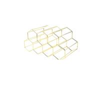 Xnuiasqe Hexagon Wine Bottle Storage Holder Modern Metal Honeycomb Wine Rack Beehive Tabletop 9 Bottle Display B