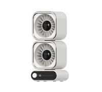 Xnuiasqe High-Speed Desktop Fan 100 Speed Adjustment Dual-Head Rotating Air Circulation 4000mAh Rechargeable Battery A
