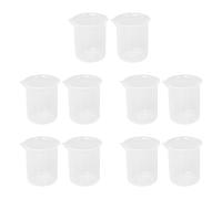 Xnuiasqe Kitchen Lab Graduated Beaker Clear Plastic Measuring Cup Thicken with Cap Measuring Jug 200mL 10pcs