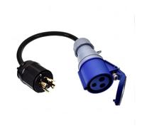 Xnuiasqe L14-30P Plug to 2P+ PE CEE Socket 32A 3x6mm Rubber Wire Heavy Duty Industrial Power Cable for Generator