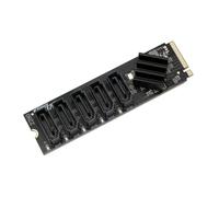 Xnuiasqe M.2 NVME M-Key PCIE 3.0 to SATA 6Gbps 5-Port Expansion Card Hard Drive Extended PCI-E Adapter Card JMB585 Chip