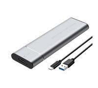 Xnuiasqe M.2 SSD Enclosure NVMe Protocol M.2 Solid State Mobile Hard Disk Box M.2 to USB3.2 Gen2 Type-C 10Gbps SSD Case Silver