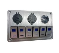 Xnuiasqe Metal Waterproof LED Rocker Switch Control Panel Circuit Panel Fit for Car Auto Boat Marine B