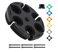 Xnuiasqe Microphone Holder Mic Tray Attachment with 6 Colorful Mic Rings for Stage Karaoke Recording Shows