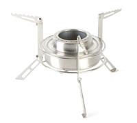 Xnuiasqe Mini Backpacking Stove with 100ml Aluminum Alcohol Burner and Stainless Steel Folding Stand